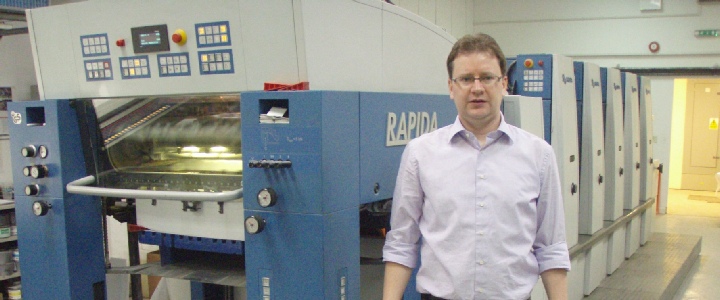 Inspektion einer gebrauchten Druckmaschine KBA Rapida 74-5 aus England verkauft nach China