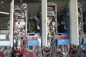 Demontage einer gebrauchten KBA Rapida 105-6+L Druckmaschine