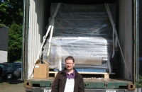 CLR International on site during loading used printing machines